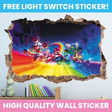 SUPER MARIO KART HOLE IN WALL STICKER DECAL DECOR KIDS BEDROOM DECORATION