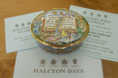 Boxed Ltd Ed Halcyon Days Hans Christian Andersen 200th Anniversary Emaille Box