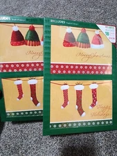 Rite Aid Home Boxed Holiday Christmas Cards Glitter Hats Socks 36 Ct Total NEW