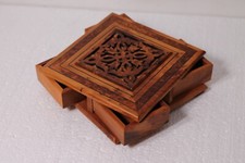 Handcrafted Secret Opening Wooden Jewelry Box,Unique Trinket Box,Burl Puzzle Box