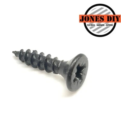 JONES DIY 3.5mm x 16mm BLACK WOOD SCREWS DOUBLE COUNTERSUNK WOODSCREW MULTIPURPOSE POZI
