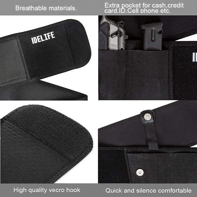 Belly Band Concealed Pistol Gun Carry Waist Holster Under Shirt Coat Hidden Belt