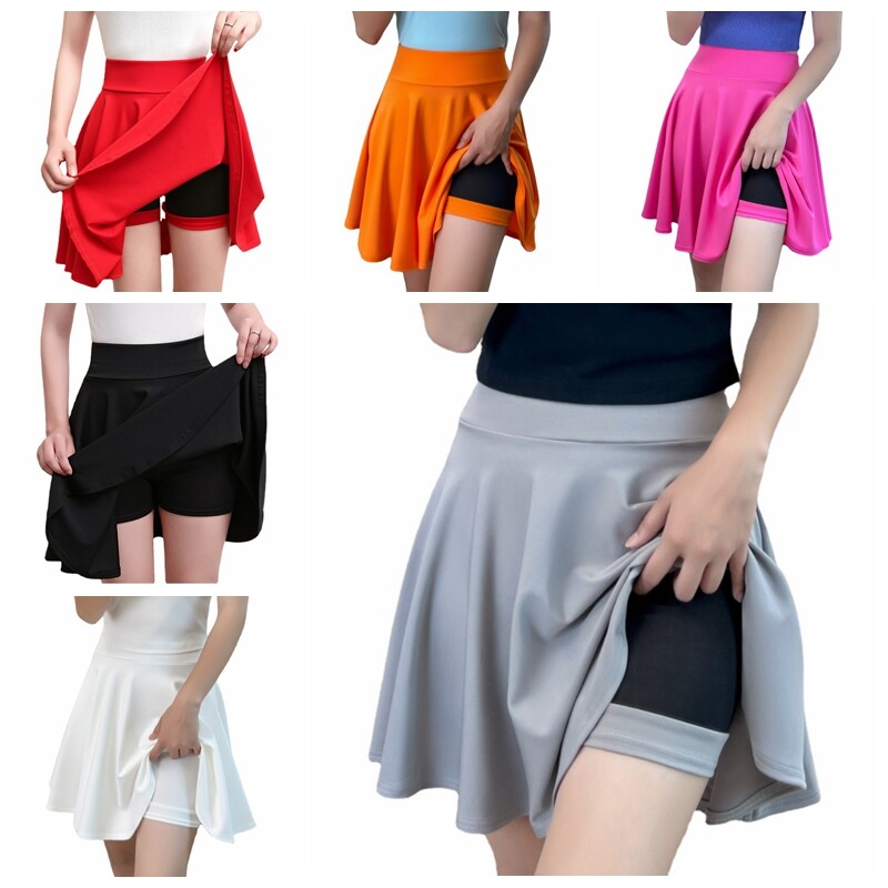 Da Donna Svasato Pieghe Mini Skater Gonna Elastico Vita Scuola Uniforme