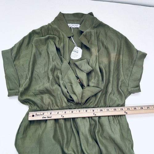 NWT Petal & Pup Size 10 Green Jumpsuit Wide Leg Dropped Sleeves Buttons Relaxed - Picture 7 of 12