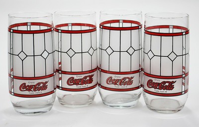 tiffany style coca cola glasses