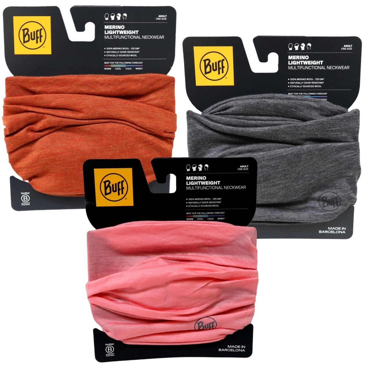 Buff Merino Lightweight Nekwarmer Solid Paars