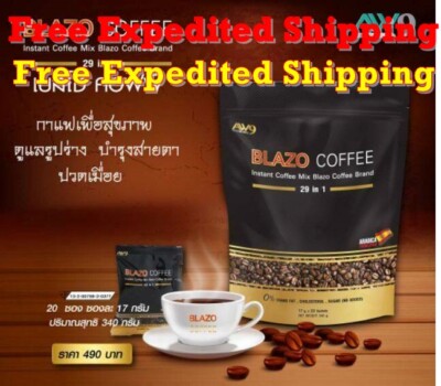 5 Blazo Coffee, Instant Coffee Premium Arabica Antioxidants Non-Fat Sugar Free 