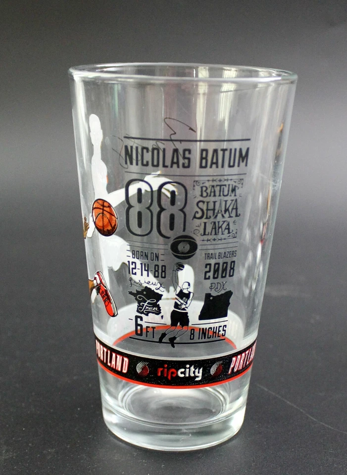 Juego de 4 vasos de cerveza de coleccionista Nicolas Batum #88 Rip City Portland Trail Blazers Foto 4 de 4