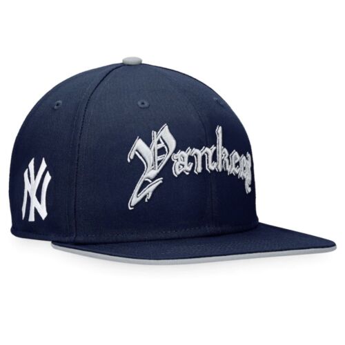 New York Yankees Fanatics Navy Iconic Old English Snapback Hat Cap One Size NWT - Afbeelding 1 van 4