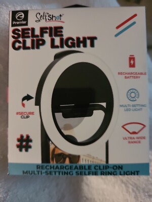 Selfshot Selfie Clip Light New Sealed Box Rechargeable Ultra Wide Range Clip On