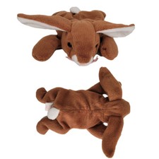 TY Beanie Babies Collection Retired Ears The Rabbit 1995 Brown White 8in Plush