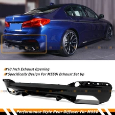 Glossy Black M Performance Style Rear Bumper Diffuser For 17-2023 BMW G30 M550i