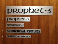 Prophet-5 alloy nameplates Picture #3 and #5 for front rail and panel, Rev. 3.x