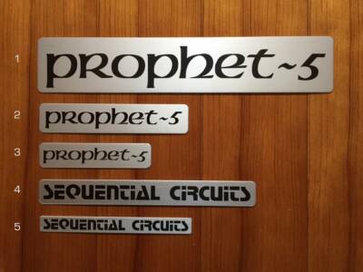 Prophet-5 alloy nameplates Picture #2 and #4 for back panel, Rev. 3.x