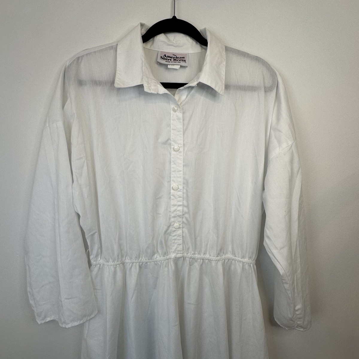 Vintage The American Shirt Dress Full A Line Skirt Solid