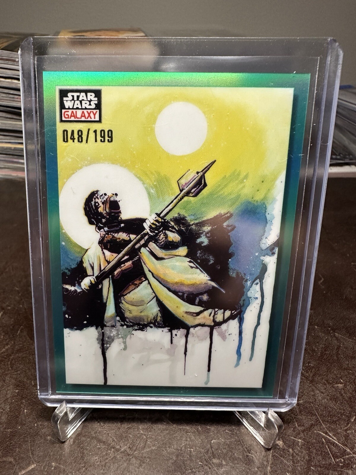 2023 Topps Chrome Star Wars Galaxy Tusken Under Twin Suns AQUA /199