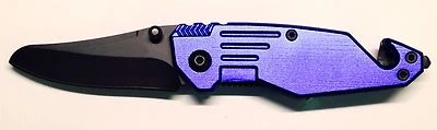 MAVERICK ADVANTAGE 6" Tactical Survival Knife, Blue, Rope Cutter, Glass Breaker