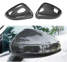 Carbon Style Mirror Cover Caps For Audi A4 B9 S4 A5 S5 RS5 2017+ W/ Lane Assist