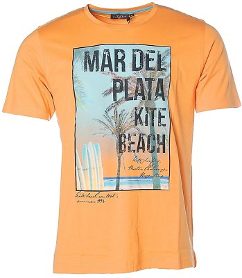 Kitaro Herren Kurzarm Shirt T-Shirt Rundhals M pfirsich Mar Del Plata Kite X4488