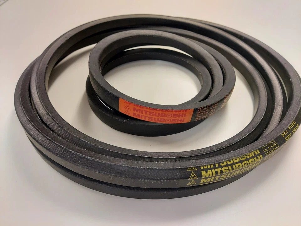 GENUINE MITSUBOSHI KUBOTA G18/G21 LEFT & RIGHT DECK BELT SET