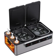 Master Massage Professional Electric 2+1 Massage Stone and 3 Bottle Oil Warmer