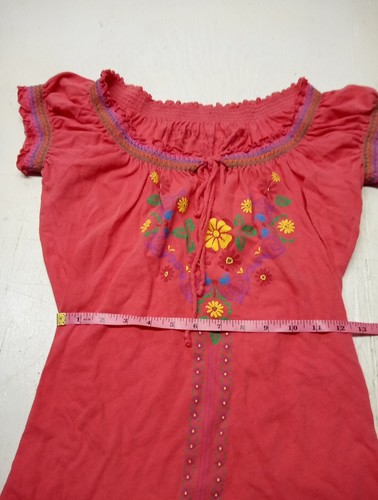 LOL Vintage Floral Boho Style Top - 100% Cotton Juniors Sz Large - Picture 3 of 5