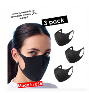 Pack X 3 Washable Neoprene Face Mask Reusable Soft And Comfortable