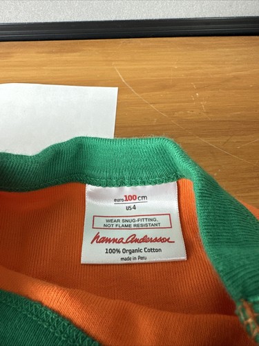 Hanna Andersson Organic Cotton Halloween Jack O lantern Pumpkin Pajamas 100 US 4 - Picture 3 of 5