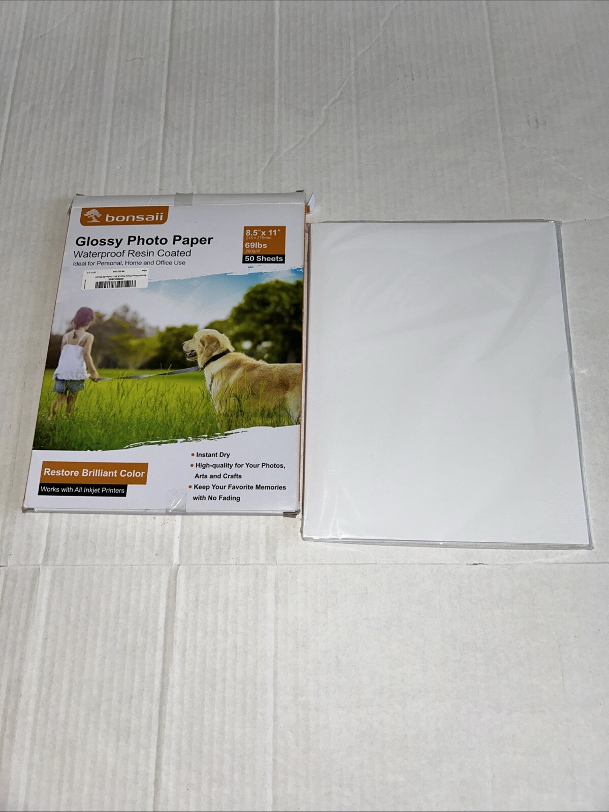 Bonsaii 8.5x11 Glossy Photo Paper 34 Sheets Waterproof Resin Coated-image