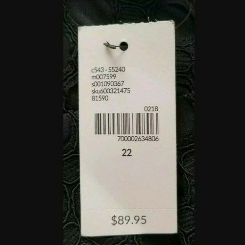 Lane Bryant Dress Womens Tag Size 22 Black Shift Midi Sleeveless Honeycomb Zip - Picture 6 of 9