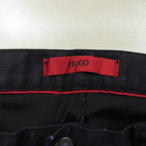 Hugo Boss Jeans Mens 33x32 Black Straight Fit Denim Pants Dark Wash 5 Pocket - Picture 5 of 17