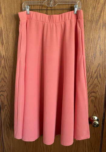 White Mark Coral Midi Skirt Textured Flare Style 2 Pockets Women's Size 2XL NWT