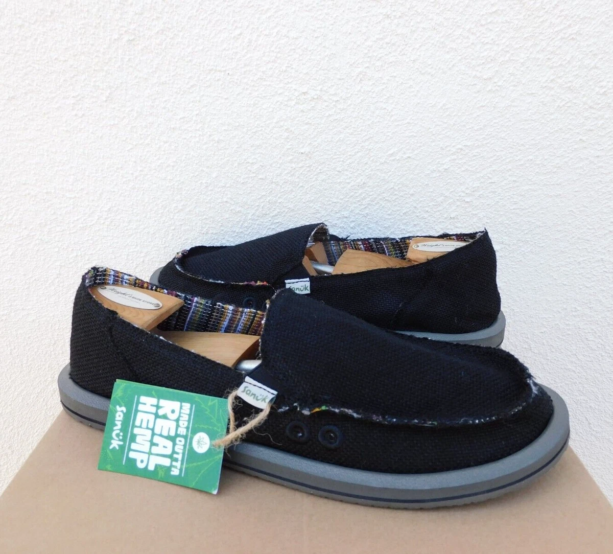 SANUK BLACK DONNA HEMP SIDEWALK SURFER COMFORT SHOES, WOMEN US 9/ EUR 40 ~  NWT