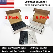 1728 Pcs 12oz Black Gray Stick On Wheel Balance Weights Adhesive Tape 54 Lbs 1728 Pcs 12oz Black Gray Stick On Wheel Balance Weights Adhesive Tape 54 Lbs