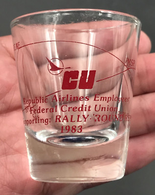 1983 Republic Airlines Employees Federal Credit Union Shot Glass