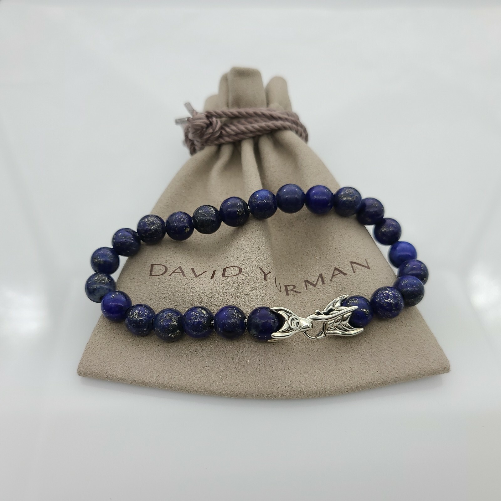 David Yurman Men's Spiritual Bead Bracelet Lapis Lazuli, size 8.5”