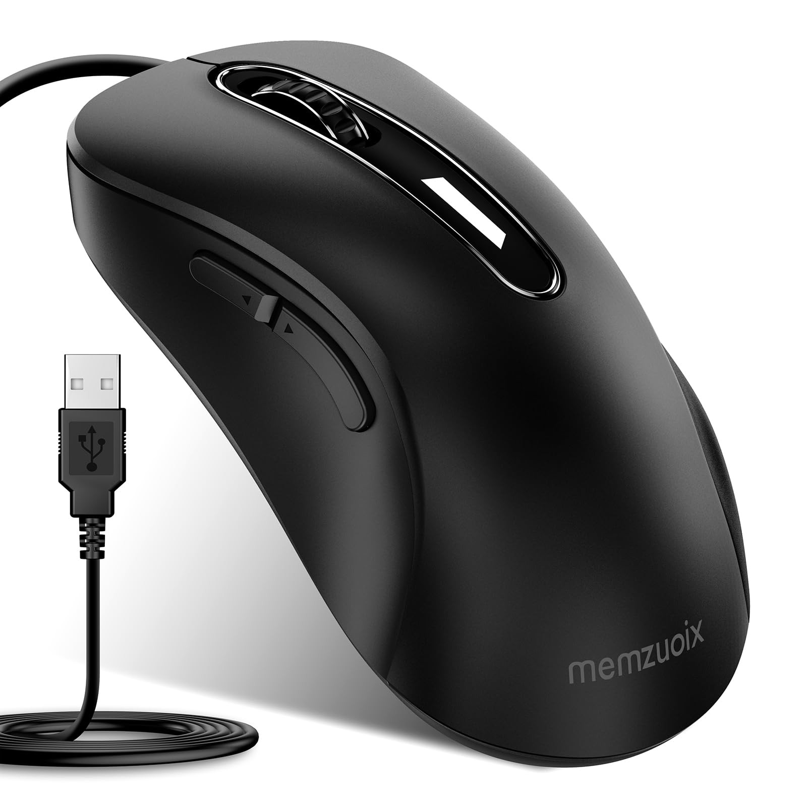 Wired Mouse, USB Computer Mouse 1200 DPI Mobile Optical Mouse Ergonomic Desig...