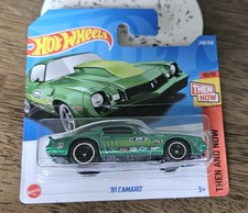 Tarjeta corta Chevrolet Camaro 81 Super Treasure Hunt Hot Wheels con paquete protector