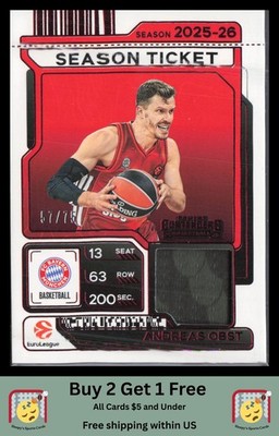 Andreas Obst Season Ticket Patch /75 2025-26 Panini Contenders Euroleague