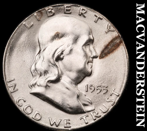 1953-S Franklin Half Dollar- Silver Choice Gem Brilliant Uncirculated #i4159