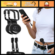 Anti-Theft Retractable Phone Tether Lanyard with Locking Carabiner - Secure Co