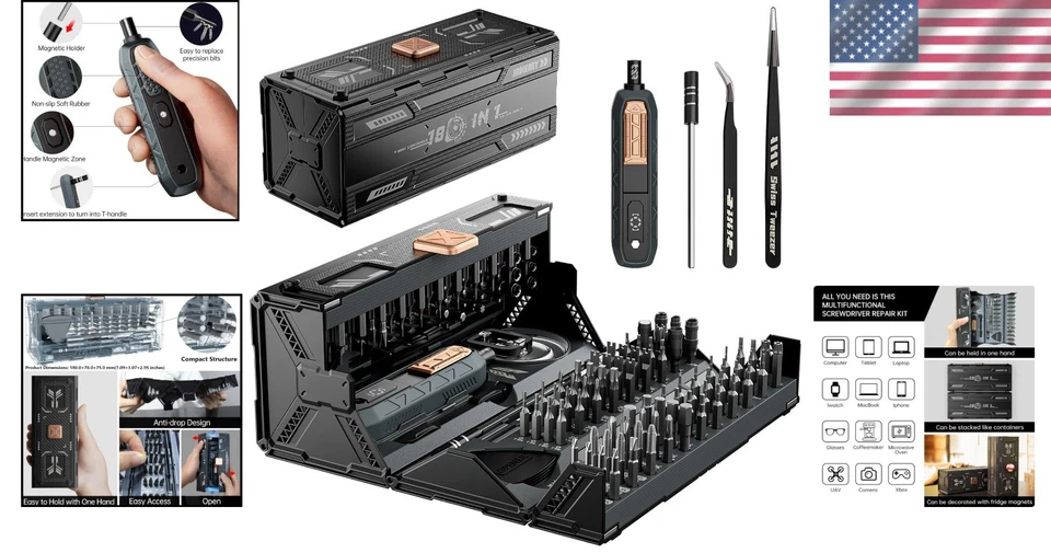 21-in-1 Precision Screwdriver Set for Electronics Repair - Image 2 of 4