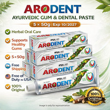 Arodent Ayurvedic Gum Dental Paste 50g x5 Toothpaste 10/2027 Free Ship USA