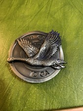Vintage The Great American Buckle Co 1980 12 Gauge Duck Hunting Belt Buckle