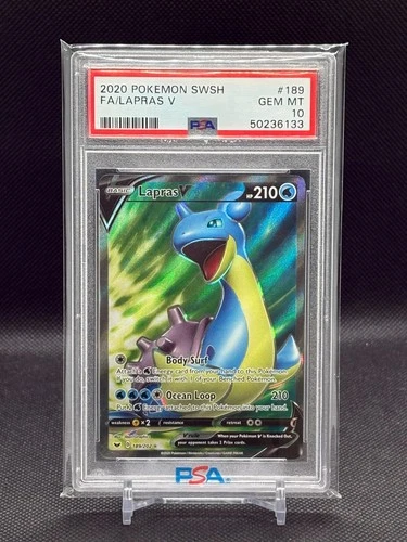 PSA 10 - LAPRAS V #189 FULL ART - 2020 POKEMON SWORD & SHIELD BASE SET