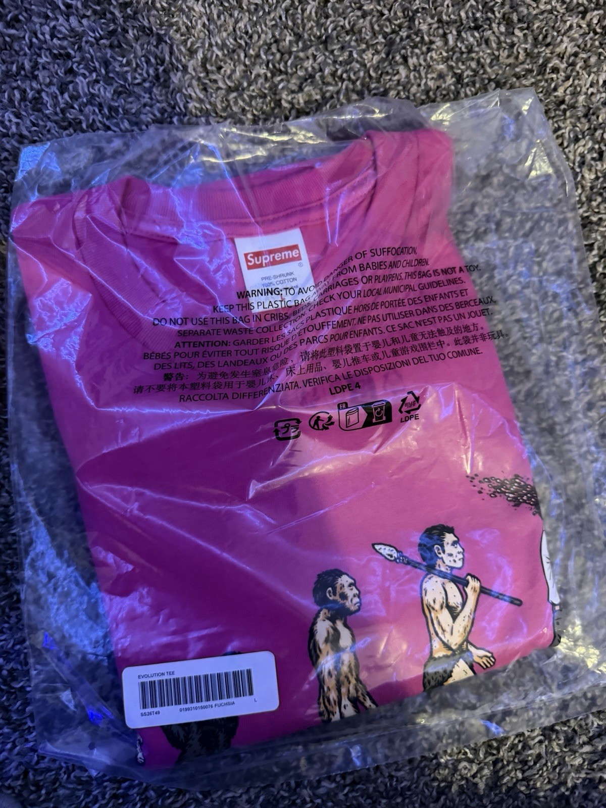 Supreme Fuchsia Evolution Graphic T-Shirt Size L