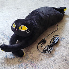 Black Cat Usb Electric Heating Pad Seat Cushion Polyester Timer Controller