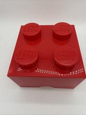 LEGO Storage Brick 4 Knobs Red Toy Storage Container Stackable Box 10"x 10"x7"