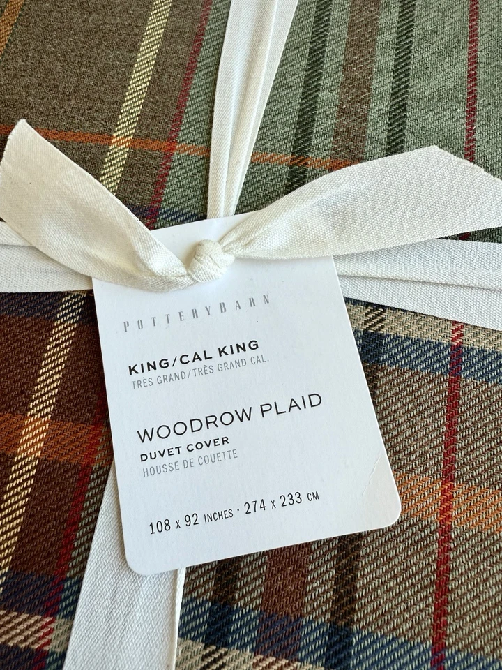 Funda nórdica Pottery Barn Woodrow a cuadros King/Cal King, fundas King nueva con etiquetas venta al por menor $329 Foto 4 de 4