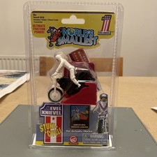 EVEL KNIEVEL STUNT CYCLE MINI EDITION WORLD PIÙ PICCOLO NUOVO CON SCATOLA, ULTIMO!!